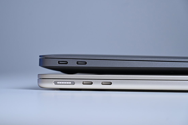 Độ mỏng của MacBook Air M3 tinh gọn hơn MacBook Air M2